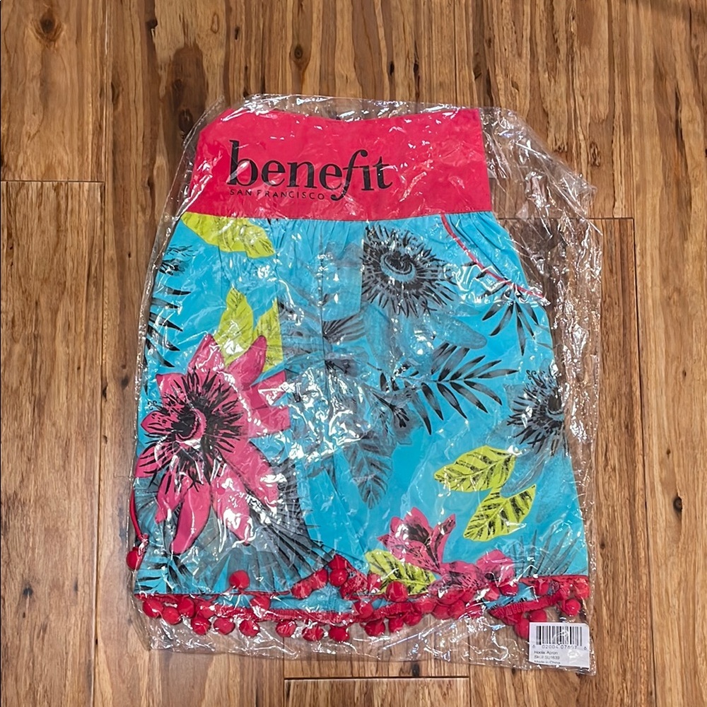 Benefit Floral Apron with Pom Pom Trim